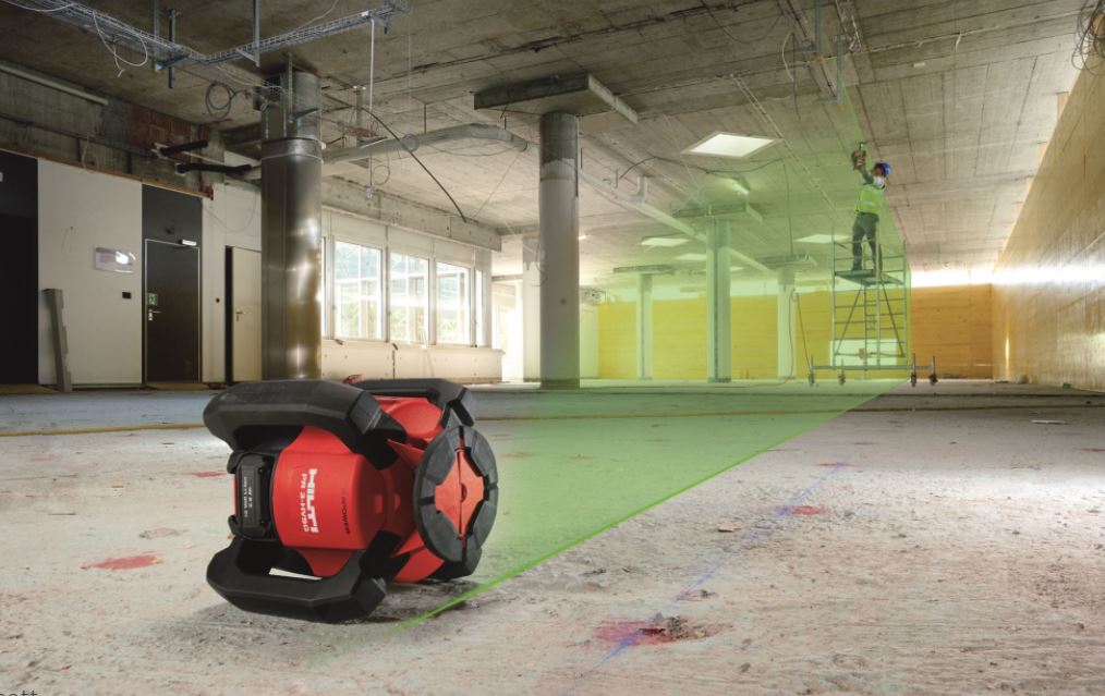 Plan og vertikallaser nøyaktighet > 3 mm ved 50 m